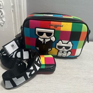 Karl Lagerfeld Colorful Checkered Crossbody Bag